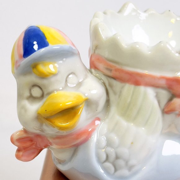 Vintage Mid-Century Duck with Hat Egg Cup Glazed Planter -Adorable and Whimsical - Picture 7 of 7
